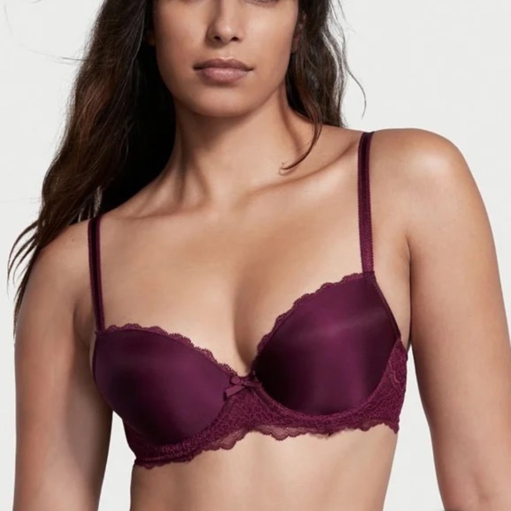 Victoria's Secret Dream Angels Smooth Lined Demi Bra 36DDD 36F Kir Purple Plum